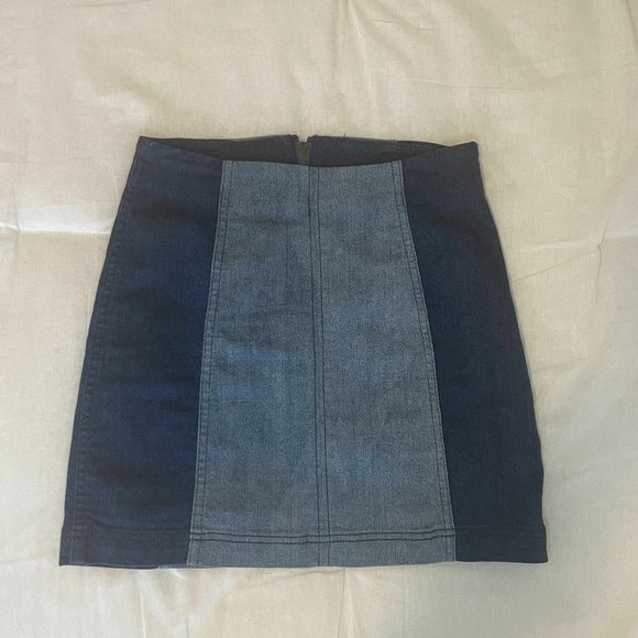 Free People Modern Femme Color Block Mini Skirt in Dark Blue - Picture 4 of 5